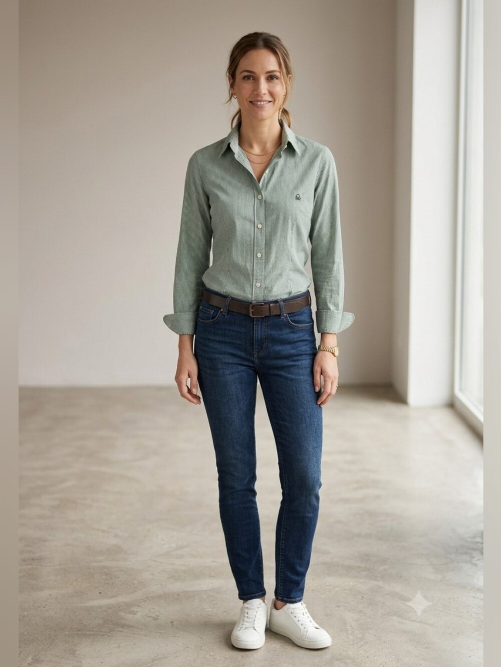 Benetton  Vintage Button Top Shirt M